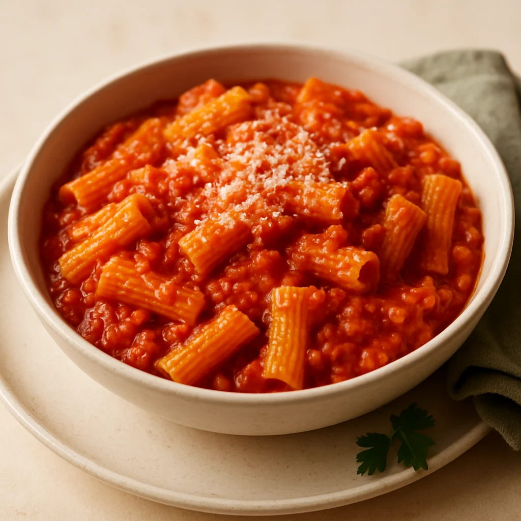 One-Pot Lentil Tomato Pasta